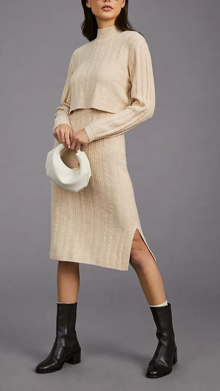Current Air Layered lagenlook preppy Sweater Dress Size Medium A011121
